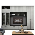 Bilik White Sideboards Bilik Tidur dan Pendirian TV Terapung